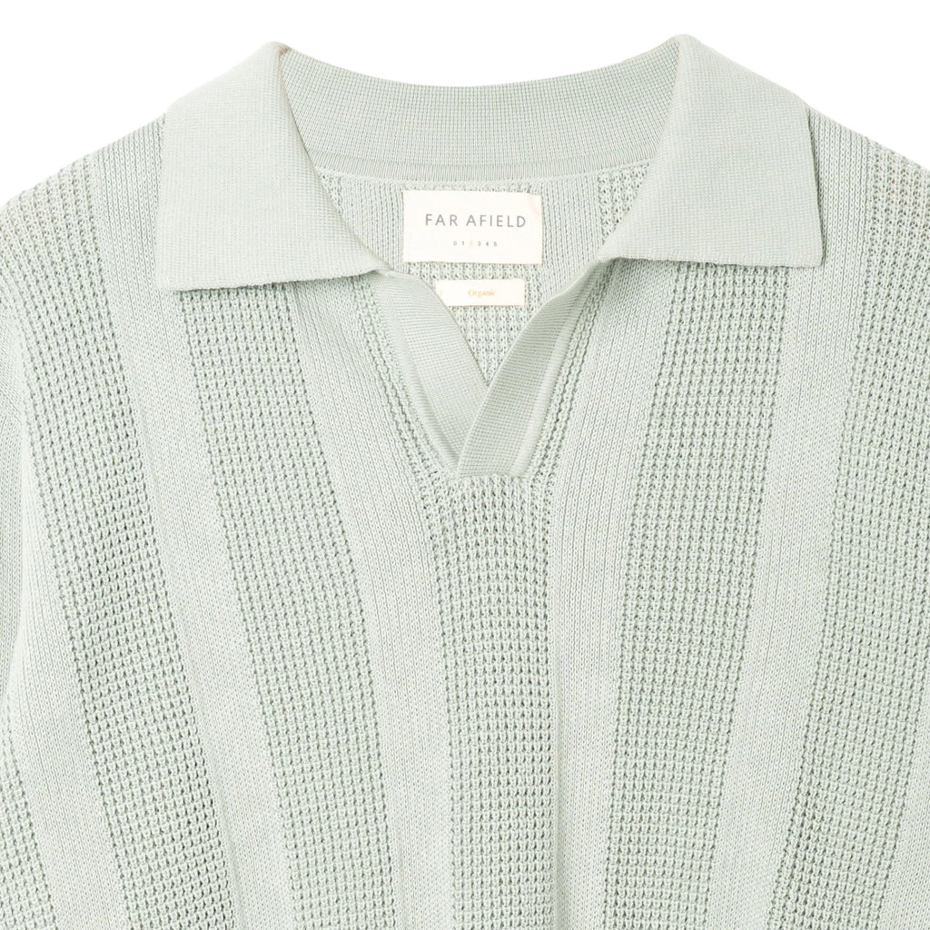 Far Afield Clifford Knitted Polo - Aqua Blue