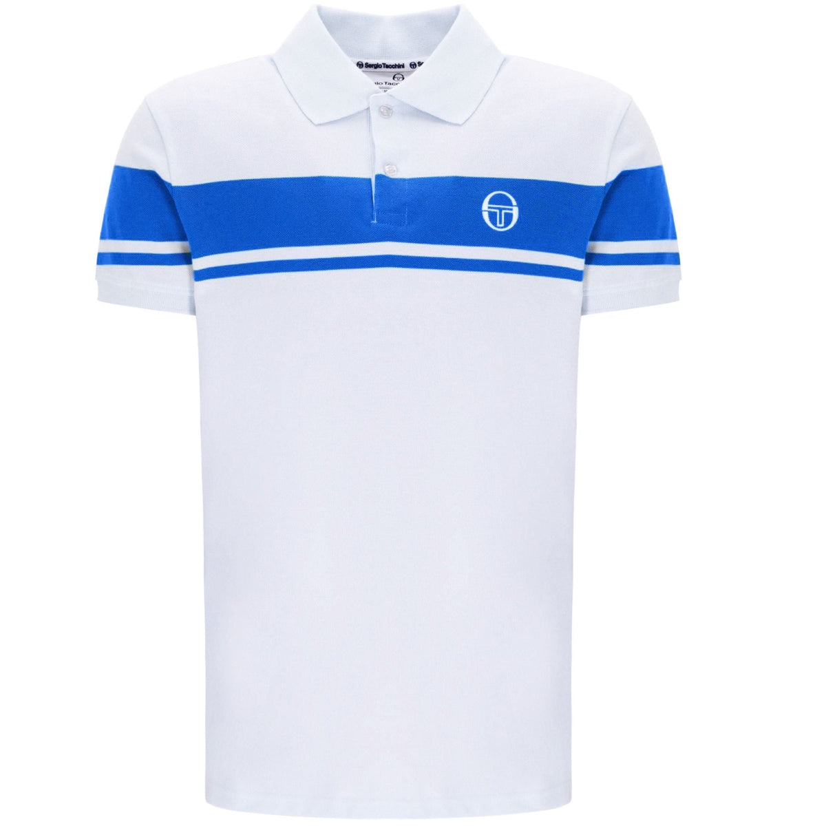 Sergio Tacchini Youngline Polo Shirt - White/Princess Blue