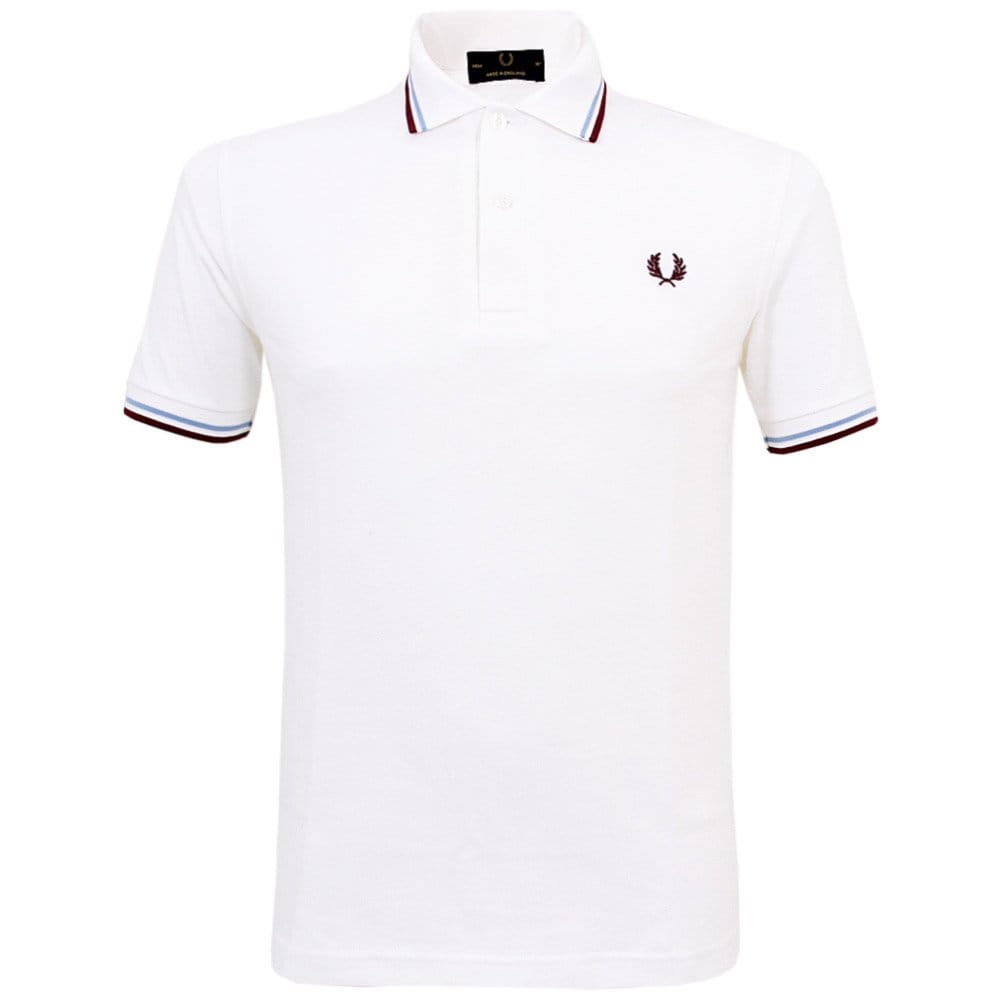 Fred Perry Reissues Fred Perry Twin Tipped White Polo Shirt M12 120