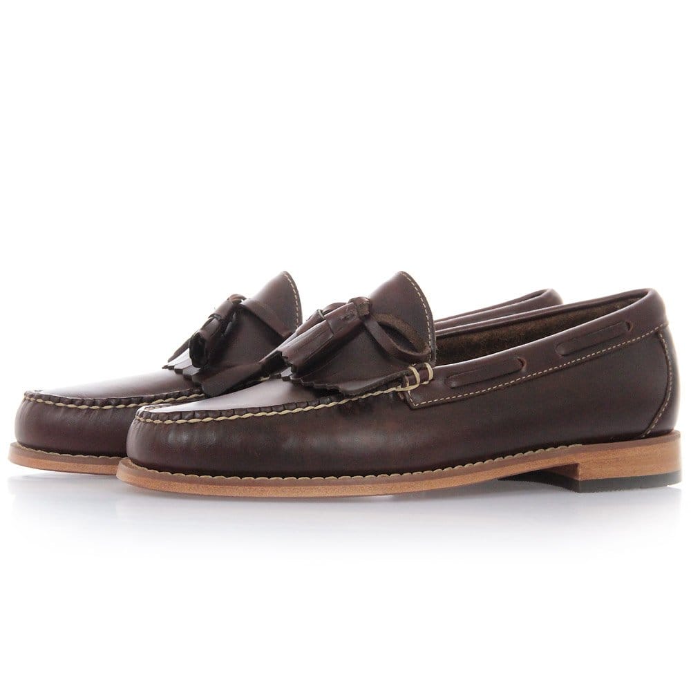 G.H. Bass Weejun Layton Pull Up Kiltie Loafers - Dark Brown