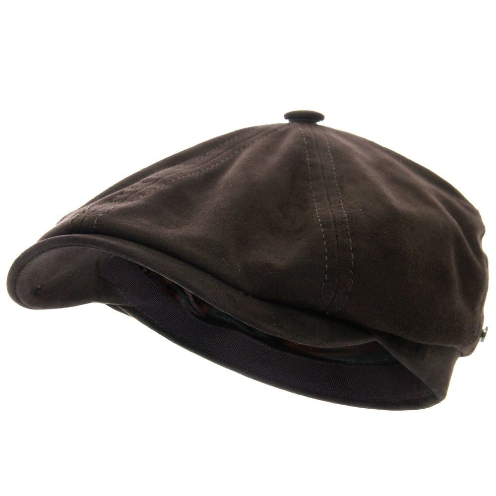 Stetson Hats Brooklin Goat Suede Newsboy Cap- Brown