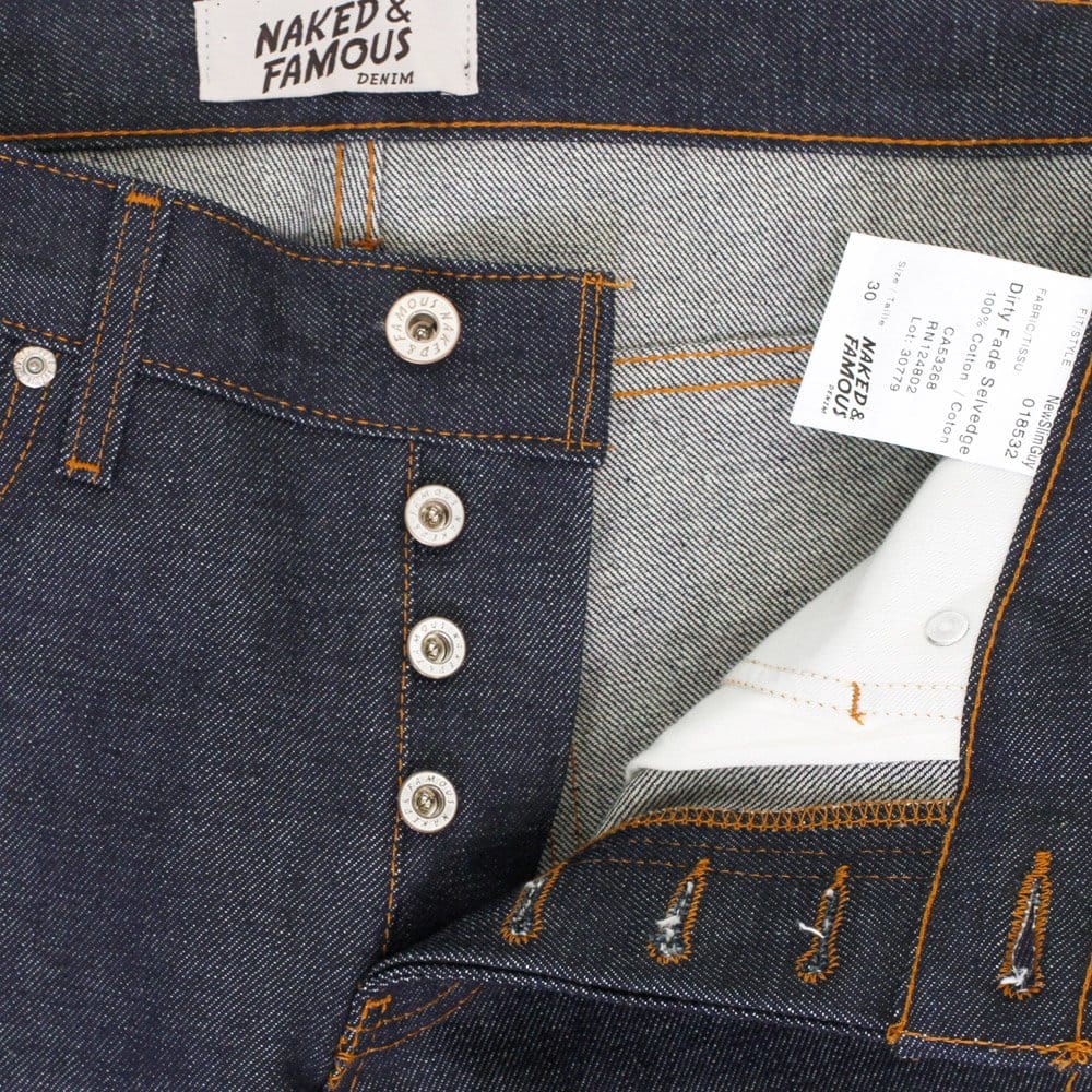 Naked and Famous Denim Naked and Famous Slim Guy Dirty Fade Selvedge Denim 018532