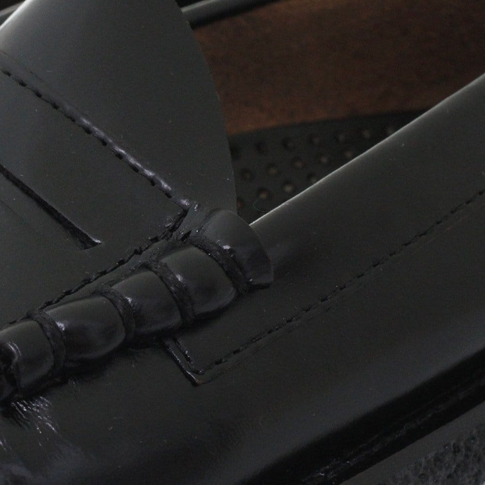 G.H. Bass Weejun Bass Weejuns Larson Moc Penny Crepe Black Leather Shoes