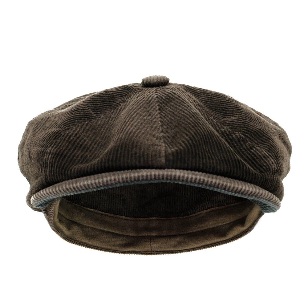 Stetson Hats Hatteras Corduroy Ear Flap Flat Cap- Brown