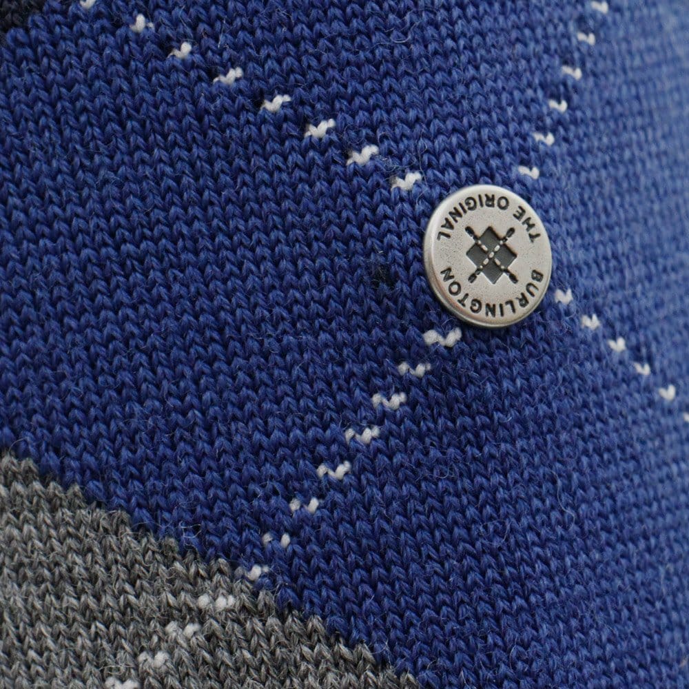 Burlington Socks Burlington Edinburgh Dark Blue Wool Argyle Socks 21182 6051