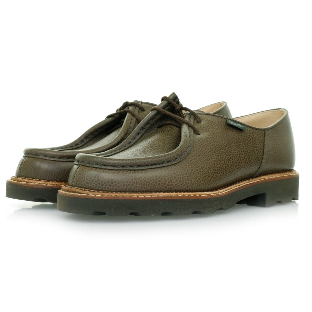 Paraboot Michael Marche Khaki Grain Scotch Leather Shoes 157731