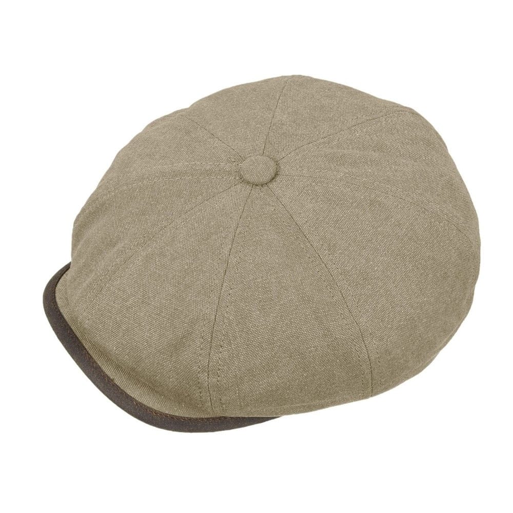 Stetson Hats Seward Khaki Canvas Flat Cap- Green