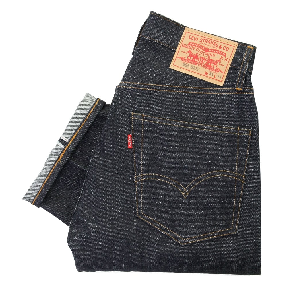 Levi's® Vintage Clothing 505 Pre-Shrunk Selvedge Denim Jeans - Dark Wash