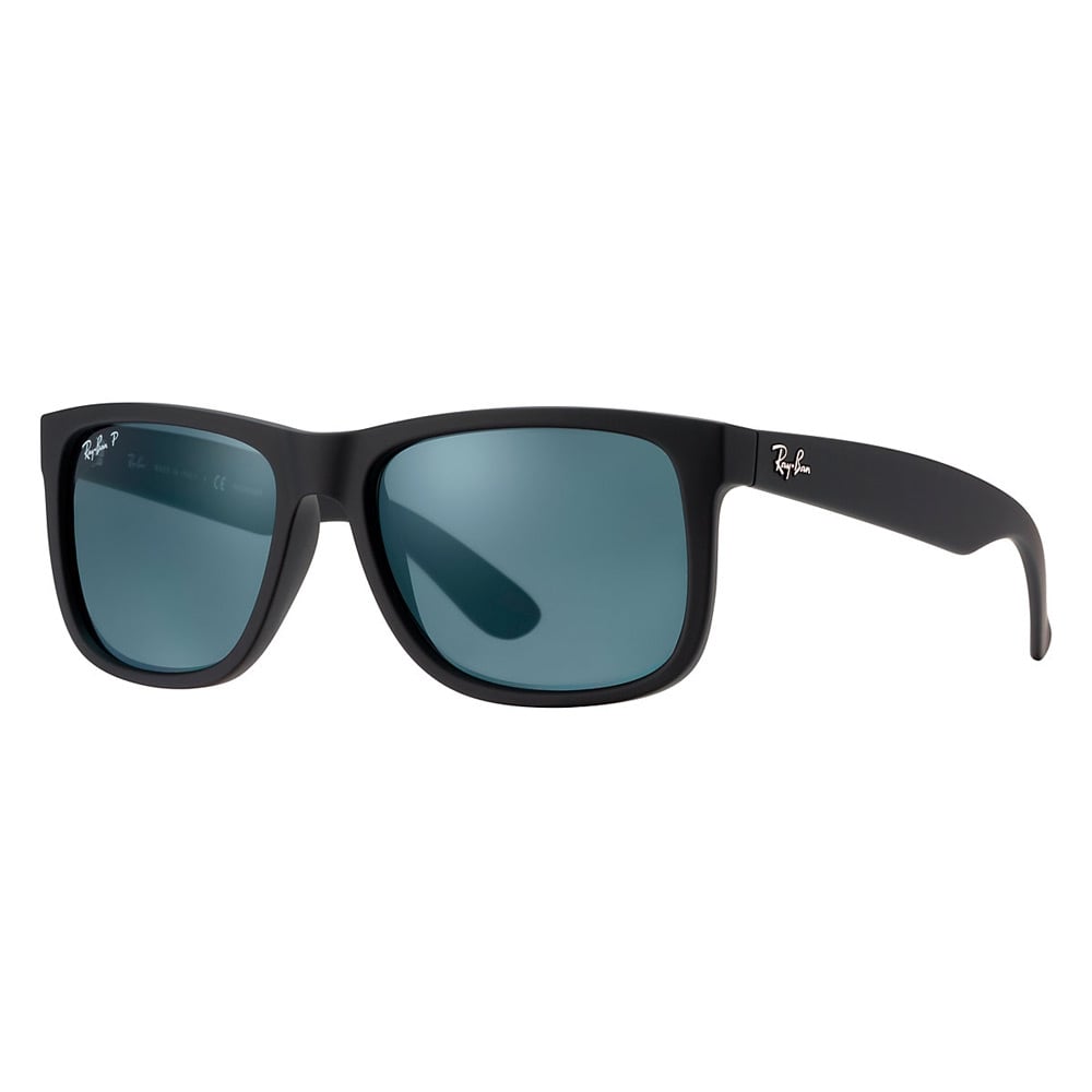 Ray Ban Black Justin Classic Sunglasses - Polarised Blue Classic Lenses