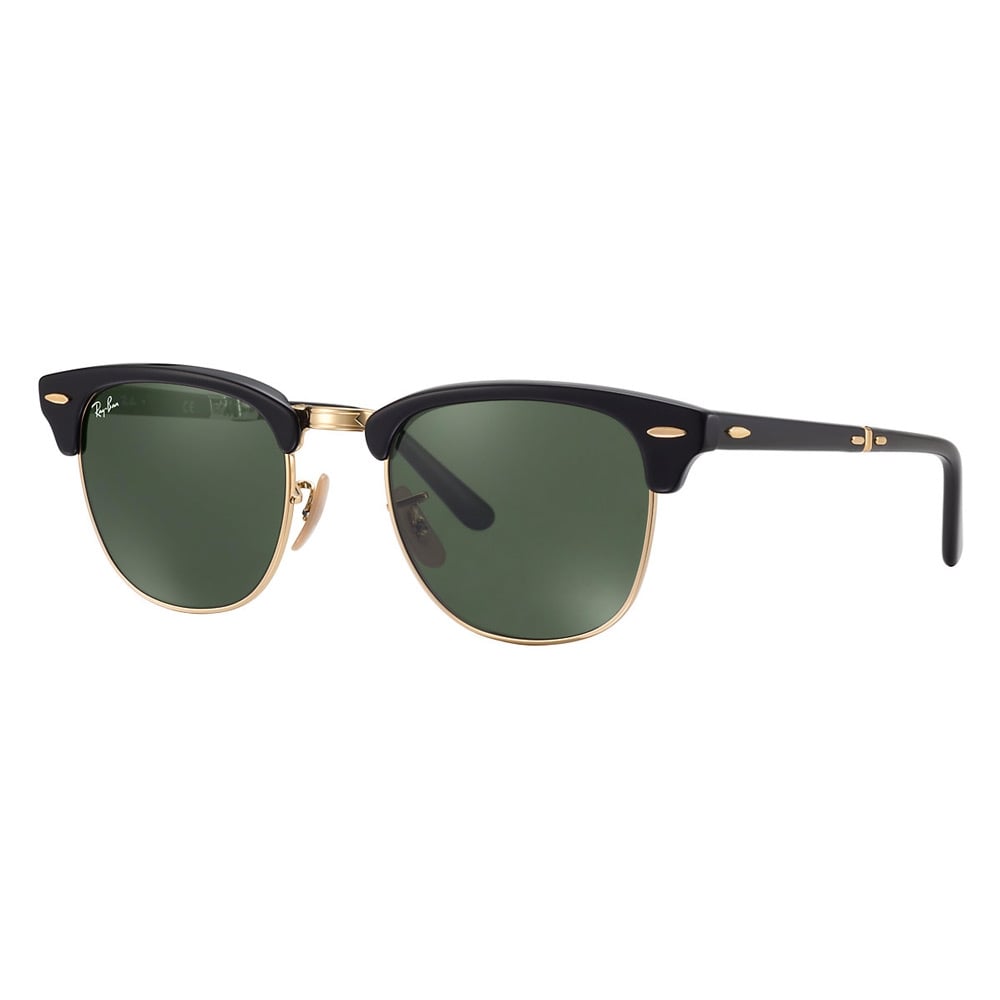 Ray Ban Black Clubmaster Foldable Sunglasses - Classic G15 Lenses