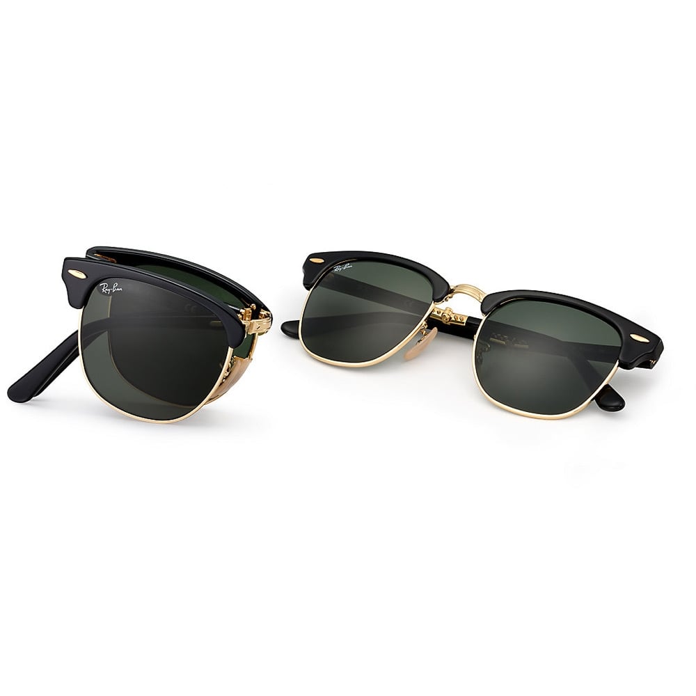 Ray Ban Black Clubmaster Foldable Sunglasses - Classic G15 Lenses