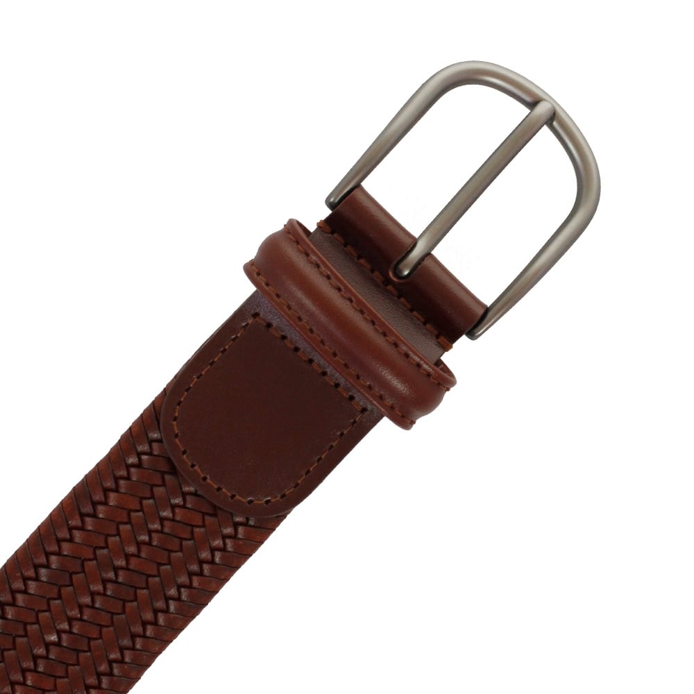 Anderson's Belts Anderson's Woven Medium Brown Braided Leather Belt AF2817 C1