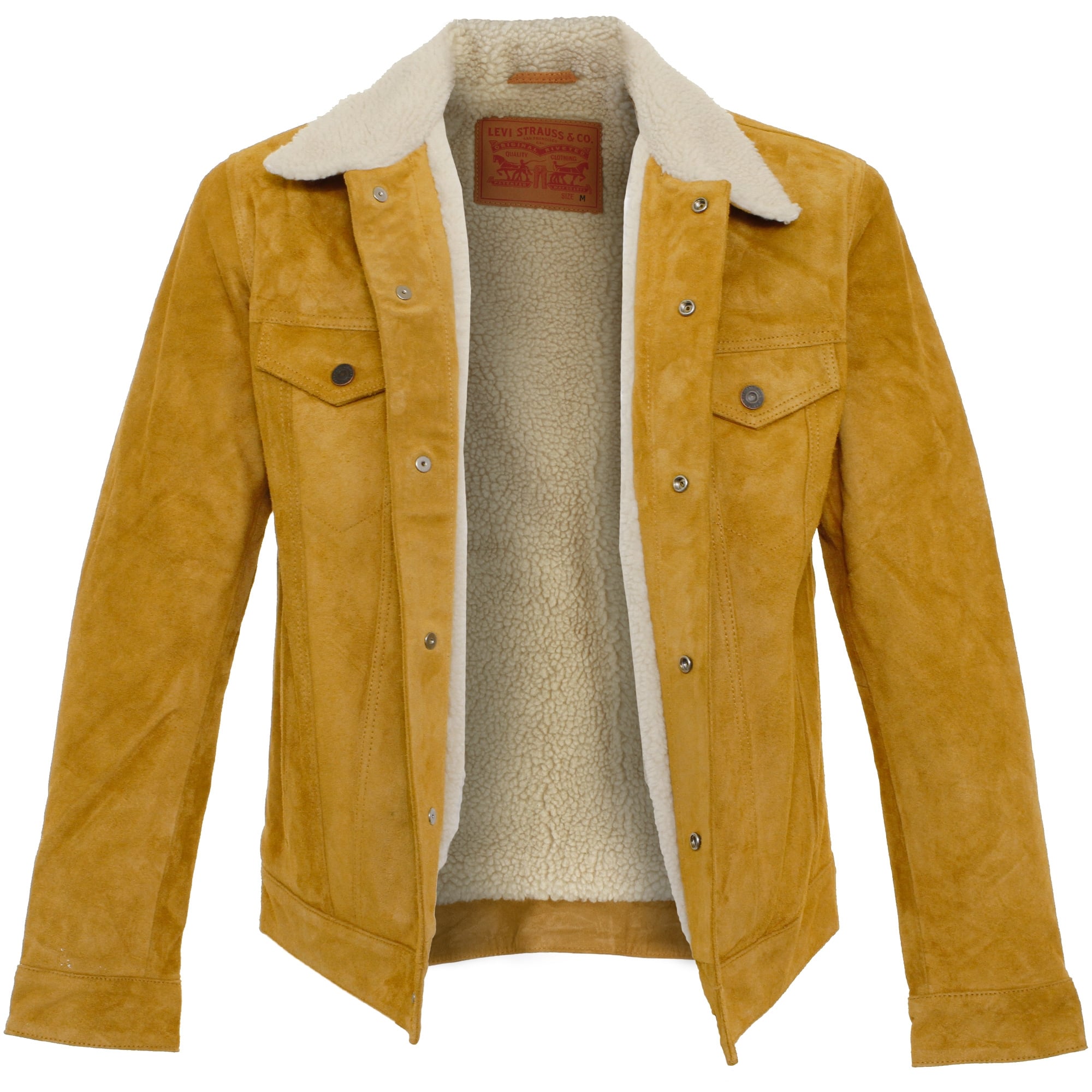 Levi's Trucker Online | Sherpa Camel Suede Jacket – Dandy Fellow