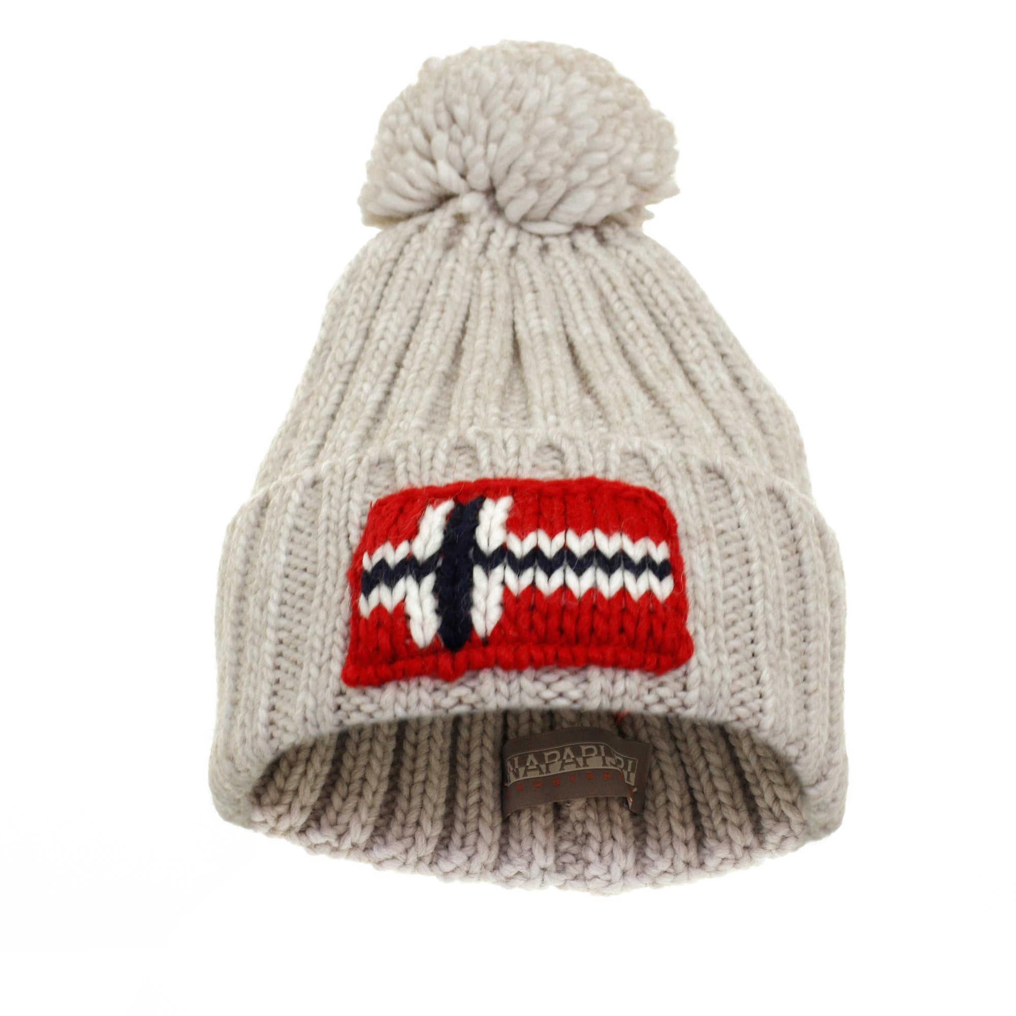 Napapijri Semiury Beige Wool Beanie Hat NOY82GMA1