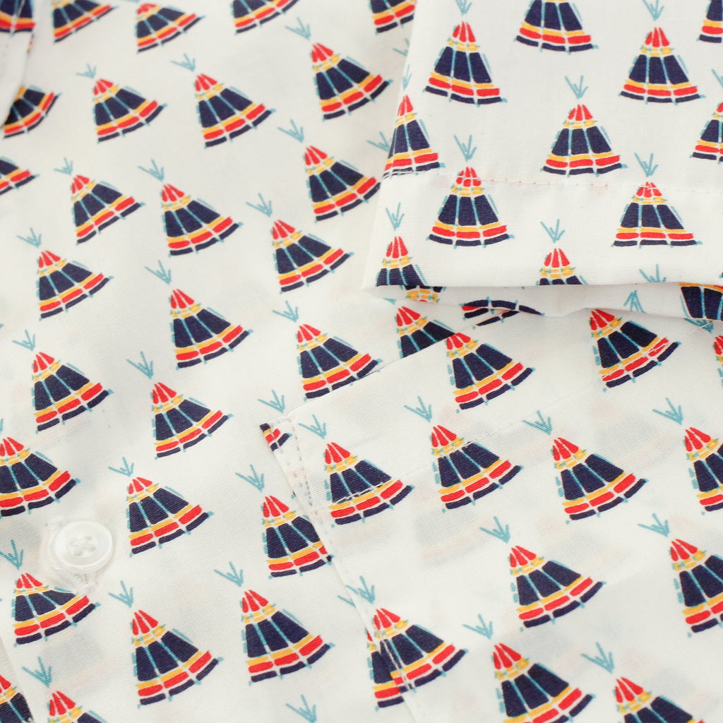Naked and Famous Teepee Print White Shirt 120851130