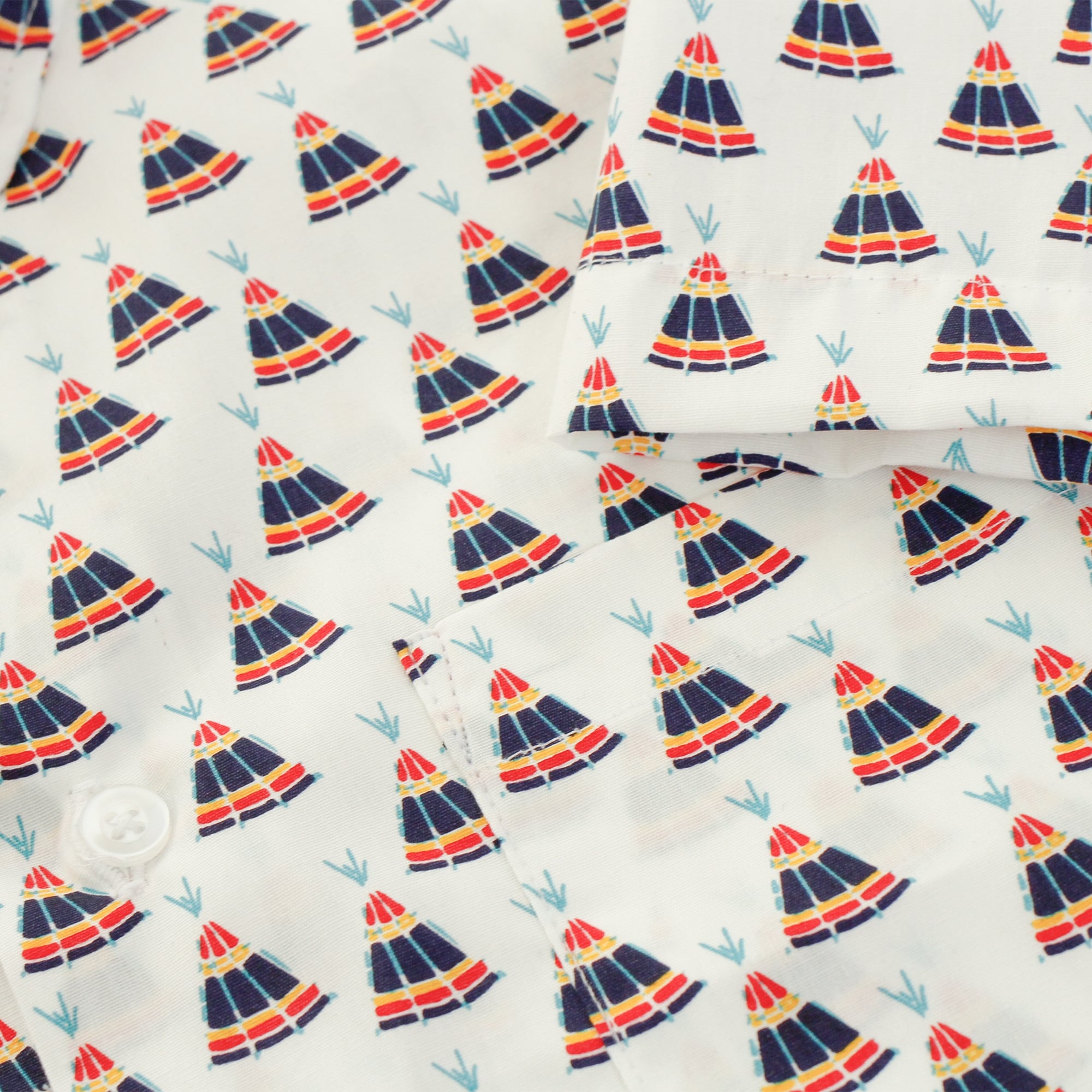 Naked and Famous Teepee Print White Shirt 120851130