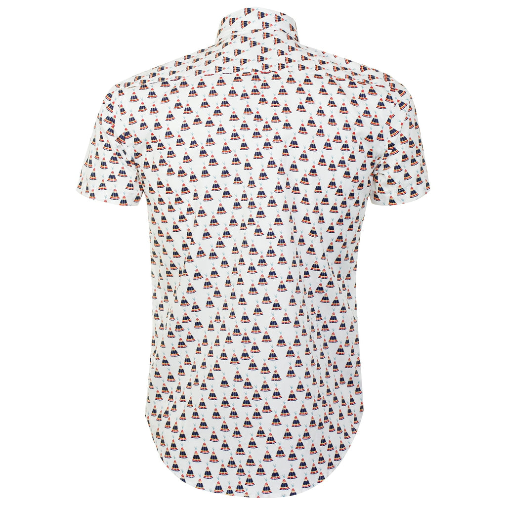 Naked and Famous Teepee Print White Shirt 120851130