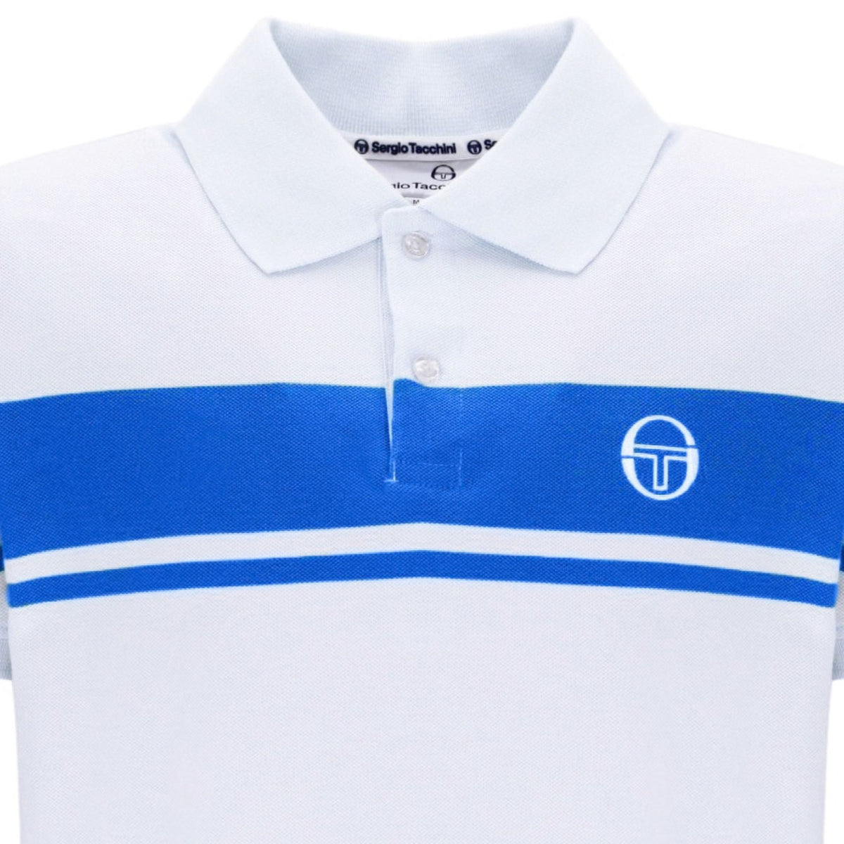 Sergio Tacchini Youngline Polo Shirt - White/Princess Blue