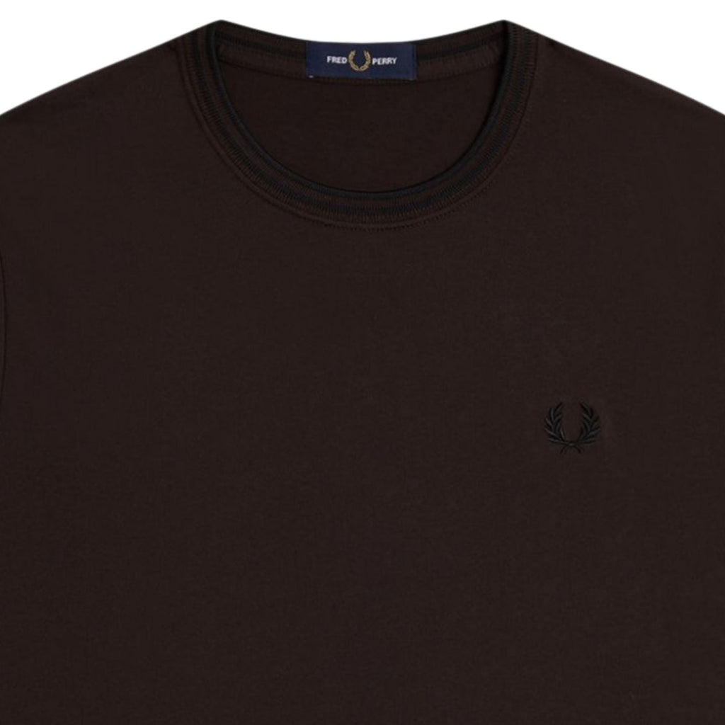 Fred Perry Twin Tipped T-Shirt - Rich Brown