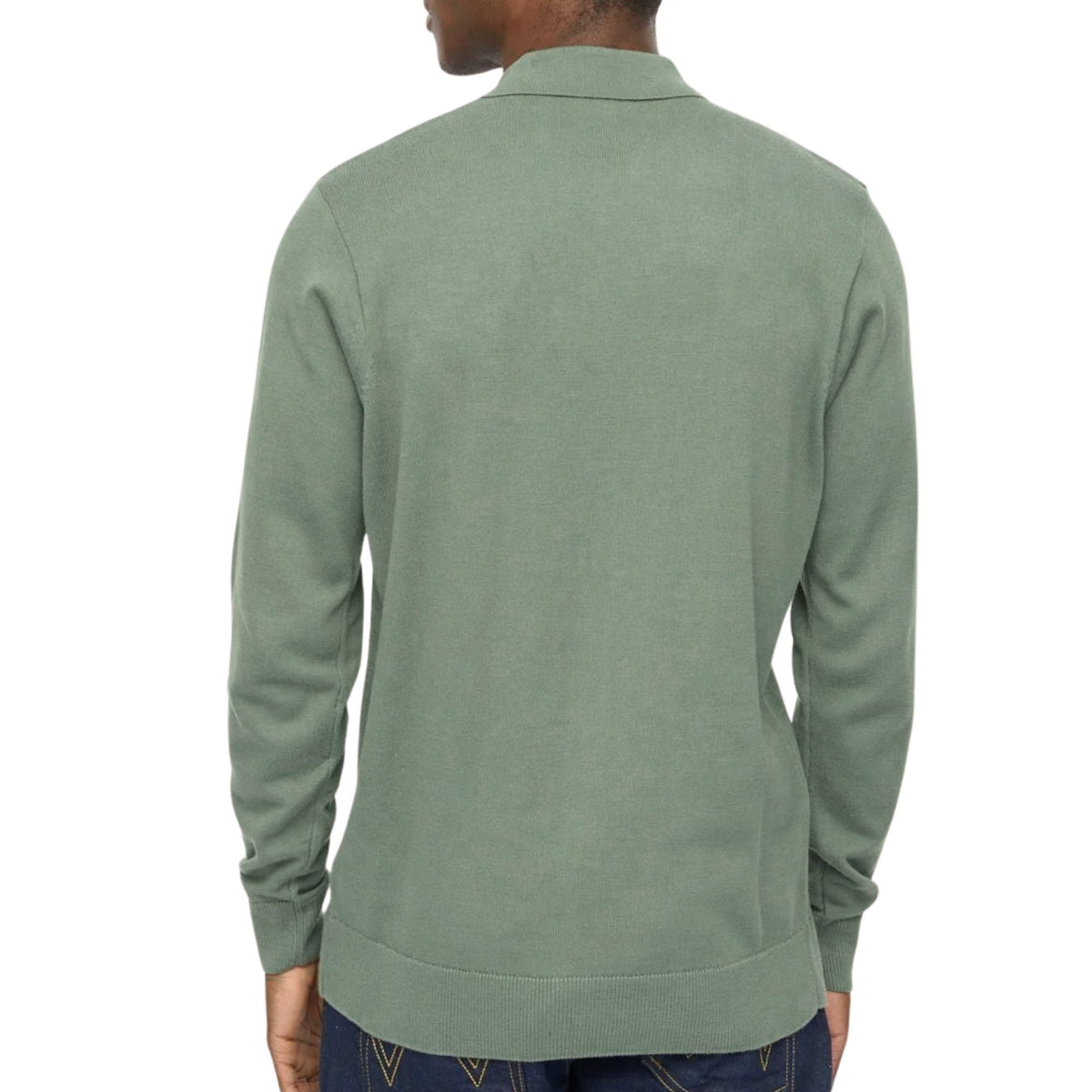 Gabicci Vintage Azima Long Sleeve Plain Knit Button Thru - Khaki