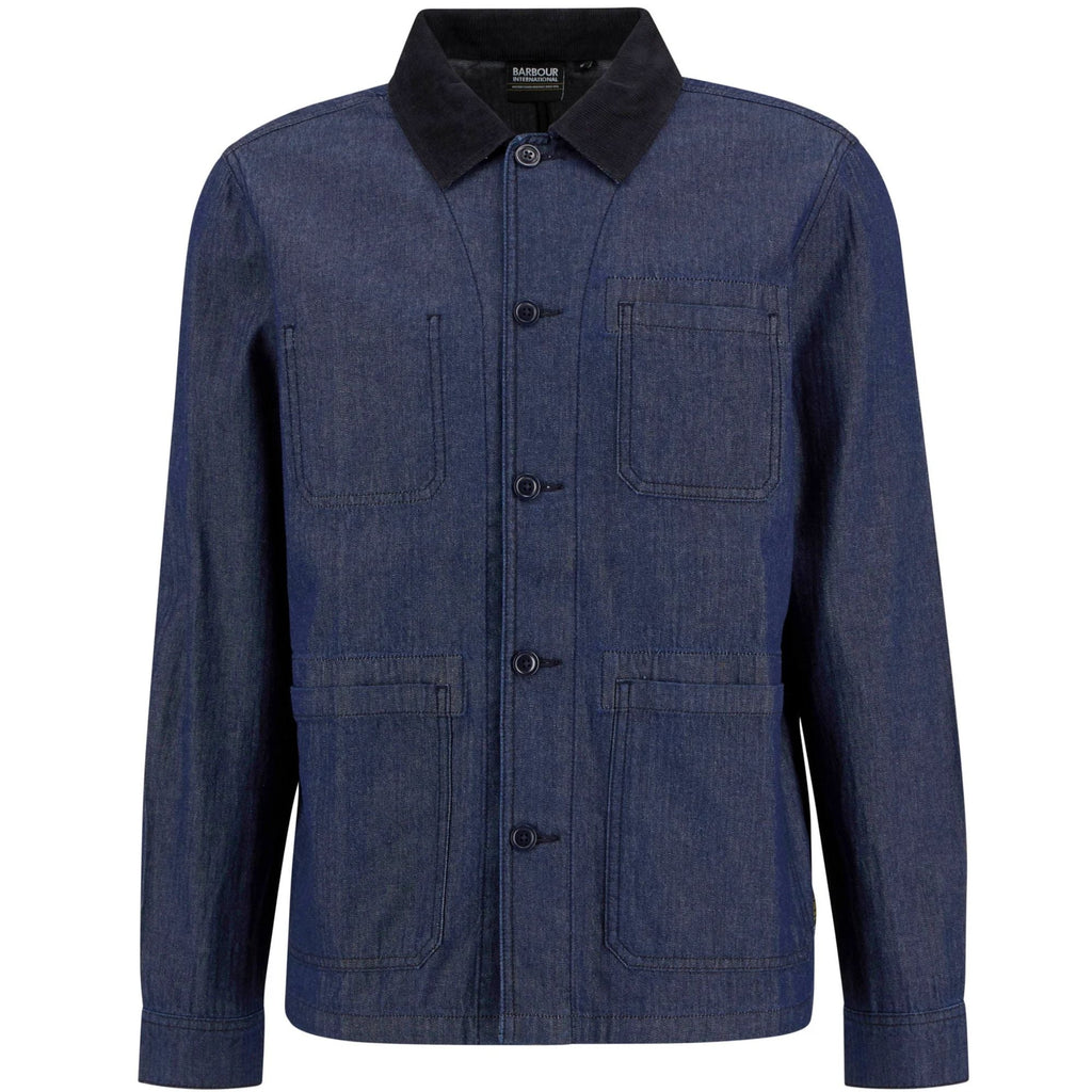 Piligan Herringbone Denim Overshirt - Indigo