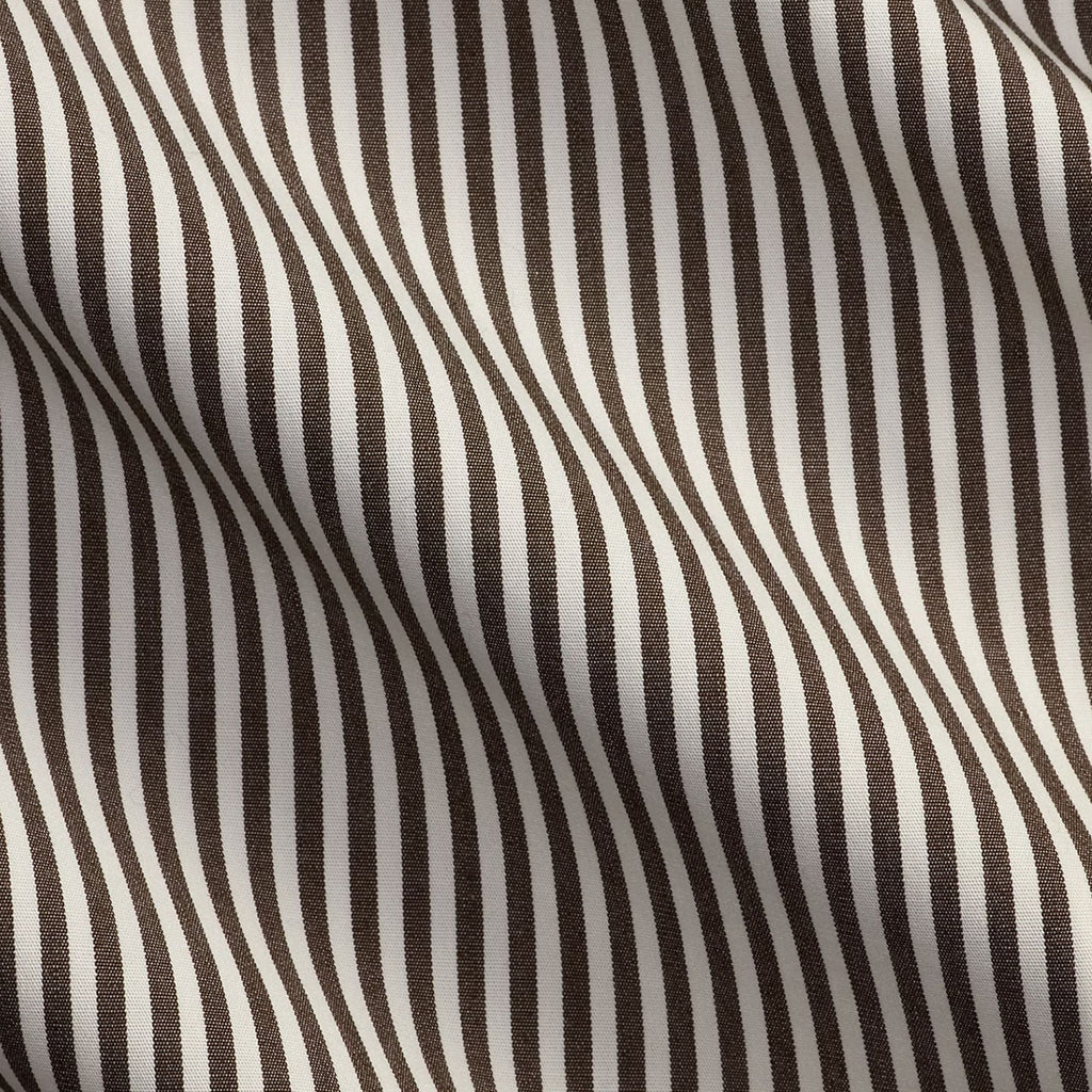 Polo Ralph Lauren Custom Fit Striped Stretch Poplin Shirt - Nutmeg Brown/White