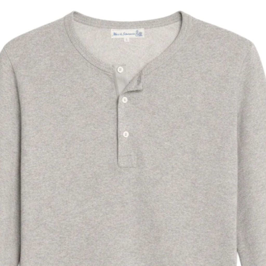 Merz b Schwanen 2M06 Vintage Machine Refined Classic Fit Long Sleeve Henley - Grey