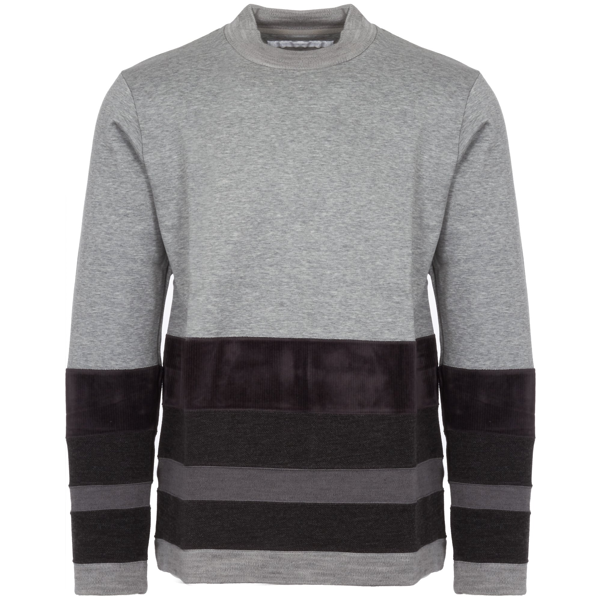 White Mountaineering Grey Contrast Border Mock Neck Jumper