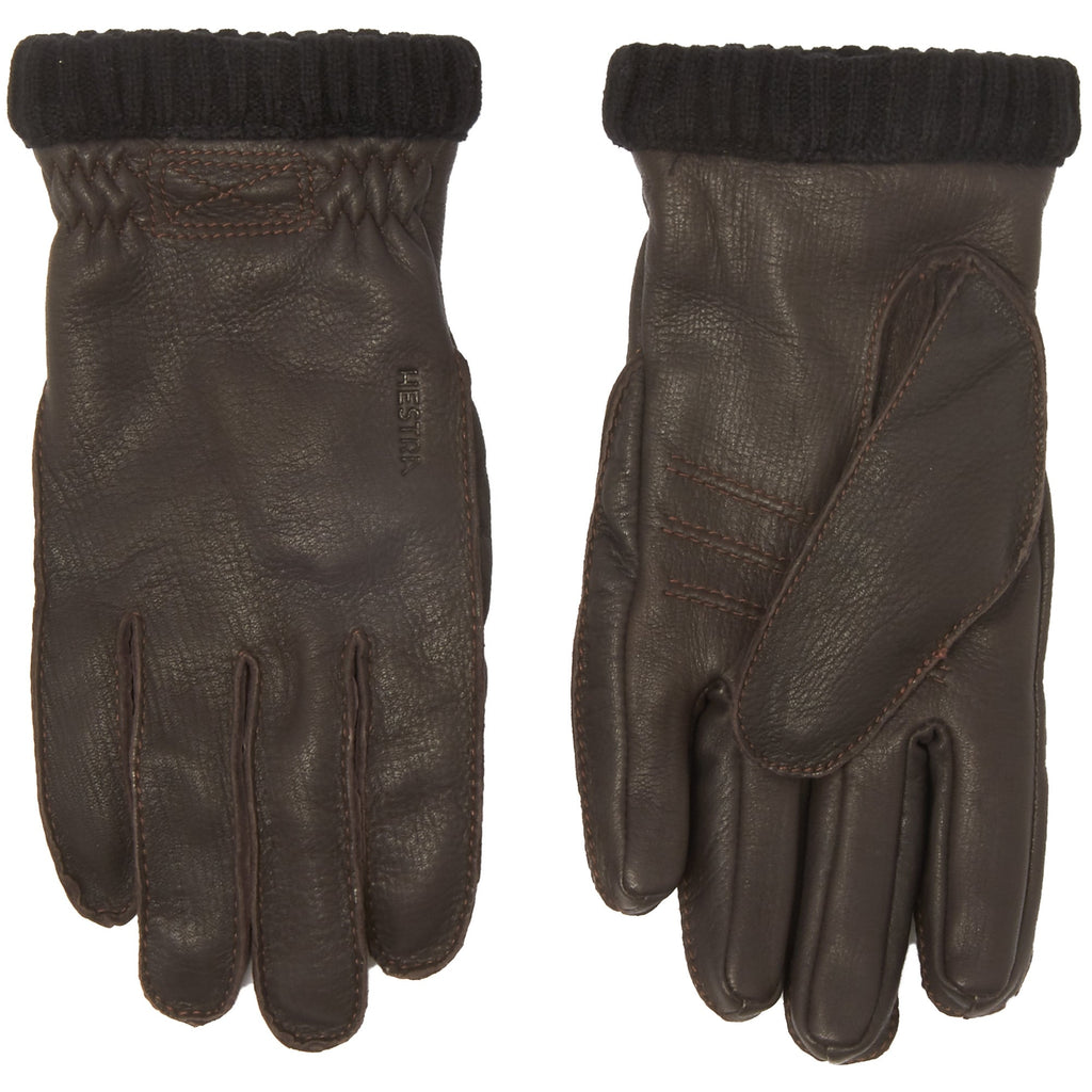 Hestra Dark Brown Primaloft Deerskin Gloves