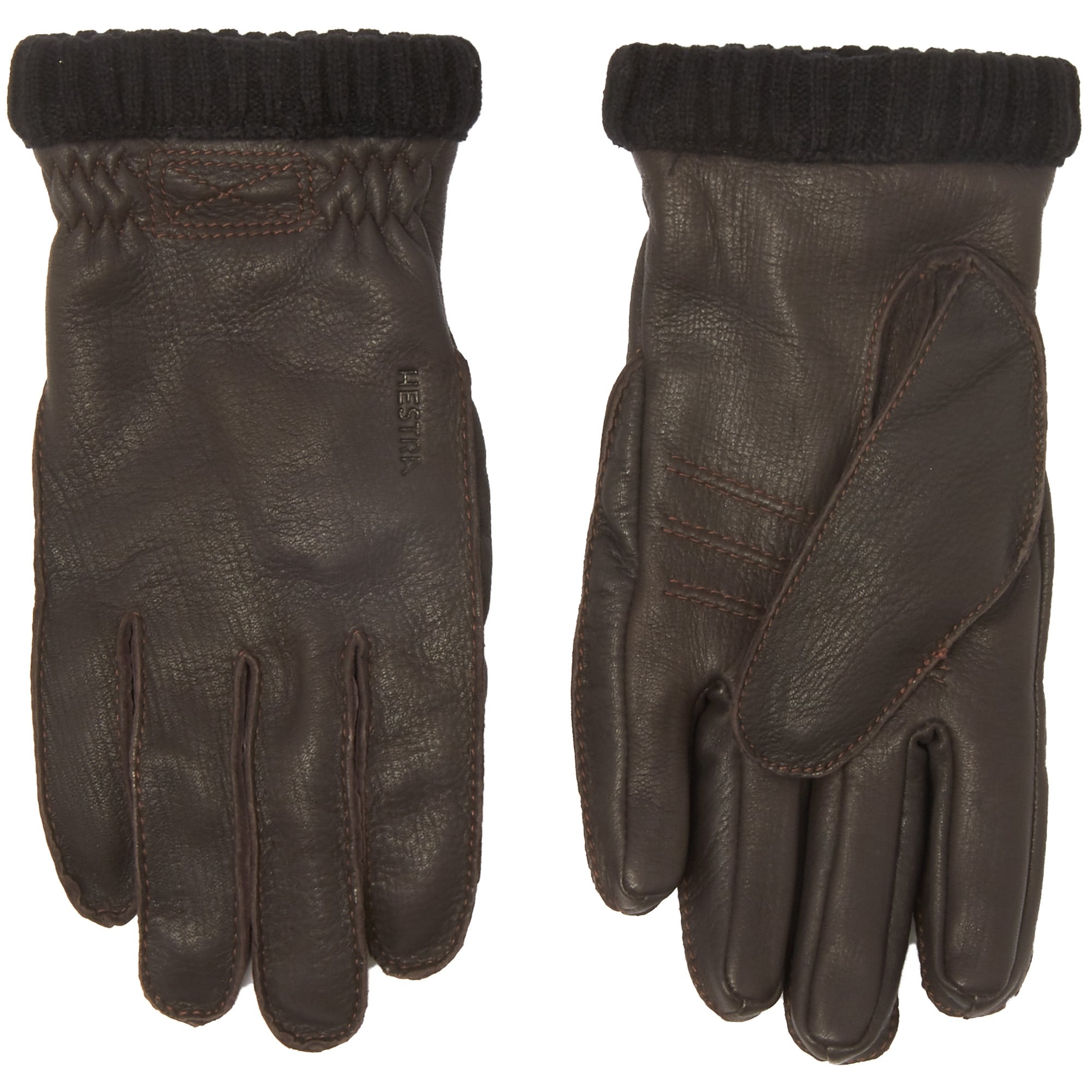 Hestra Dark Brown Primaloft Deerskin Gloves