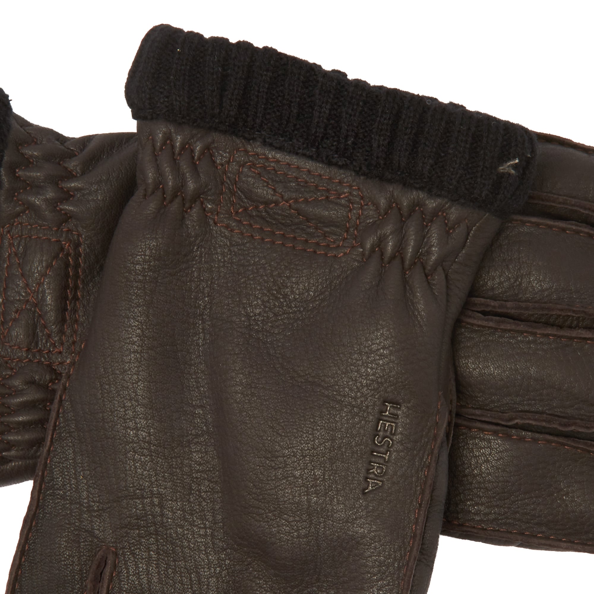 Hestra Dark Brown Primaloft Deerskin Gloves