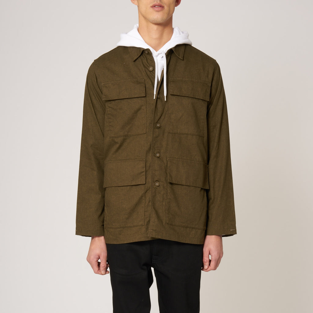 White Mountaineering Khaki Oxford Military Shirt Jacket