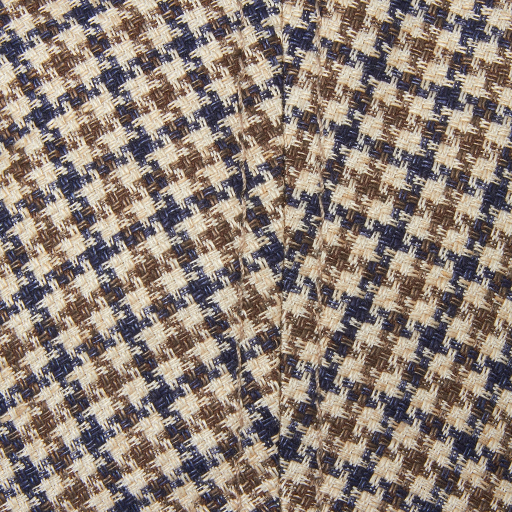 Check 6 panel Flat Cap- Houndstooth
