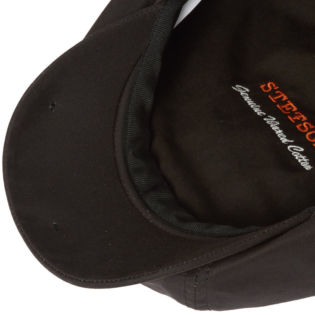 Stetson Hats Hatteras Waxed Newsboy Cap- Black