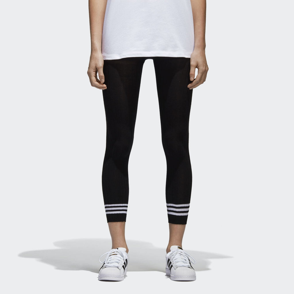 Adidas Originals Womens Black 3-Stripes Tights