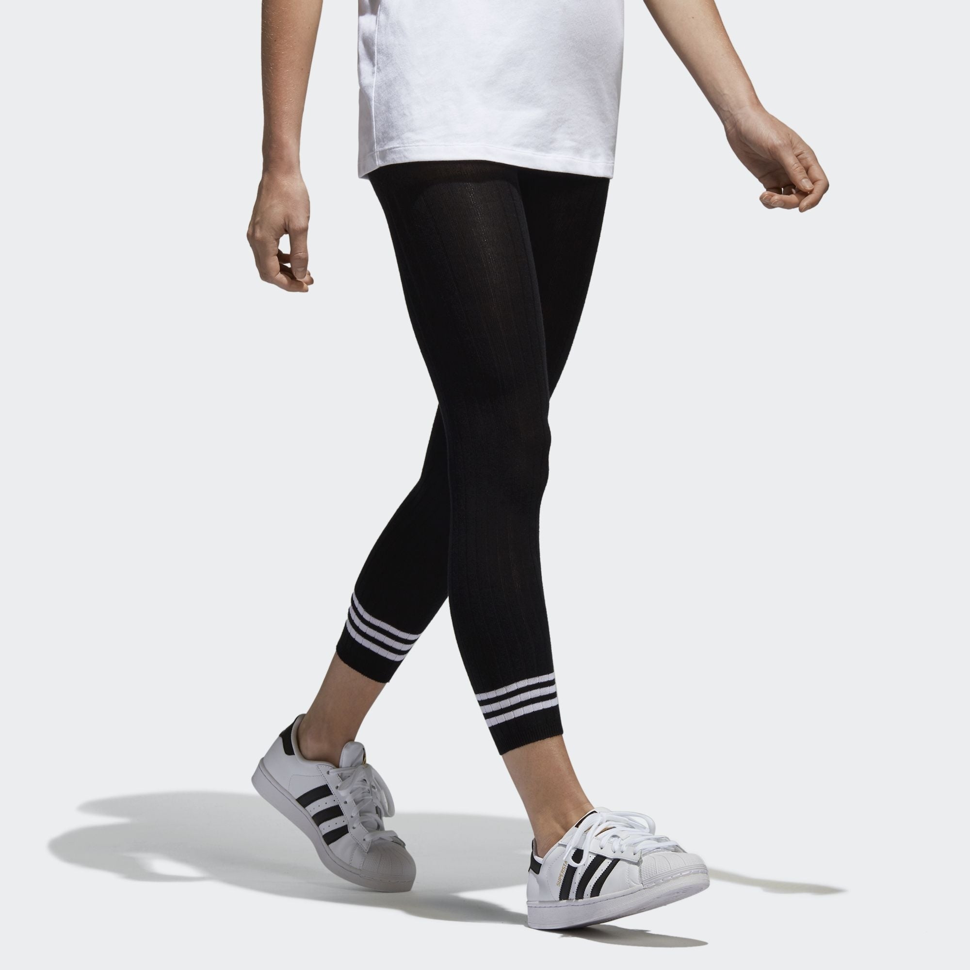 Adidas Originals Womens Black 3-Stripes Tights