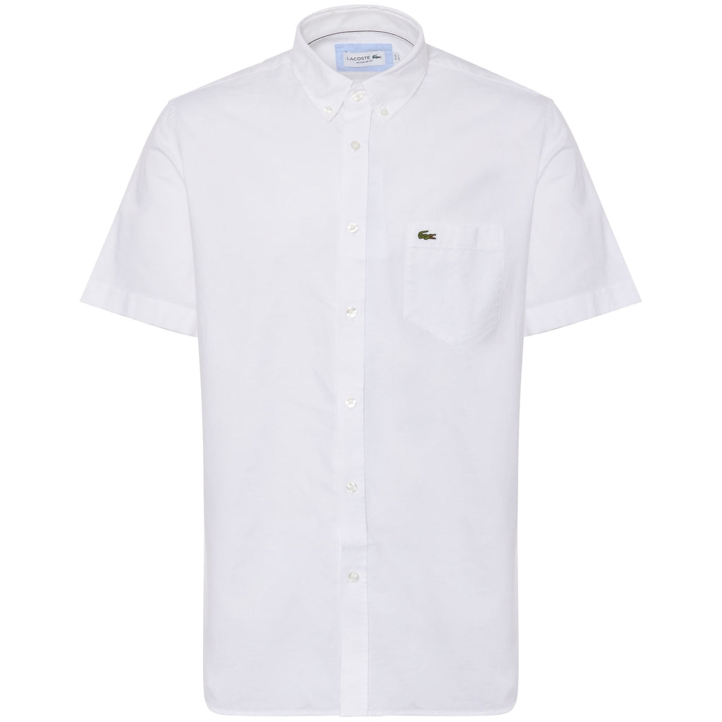 Lacoste White Short Sleeve Oxford Shirt