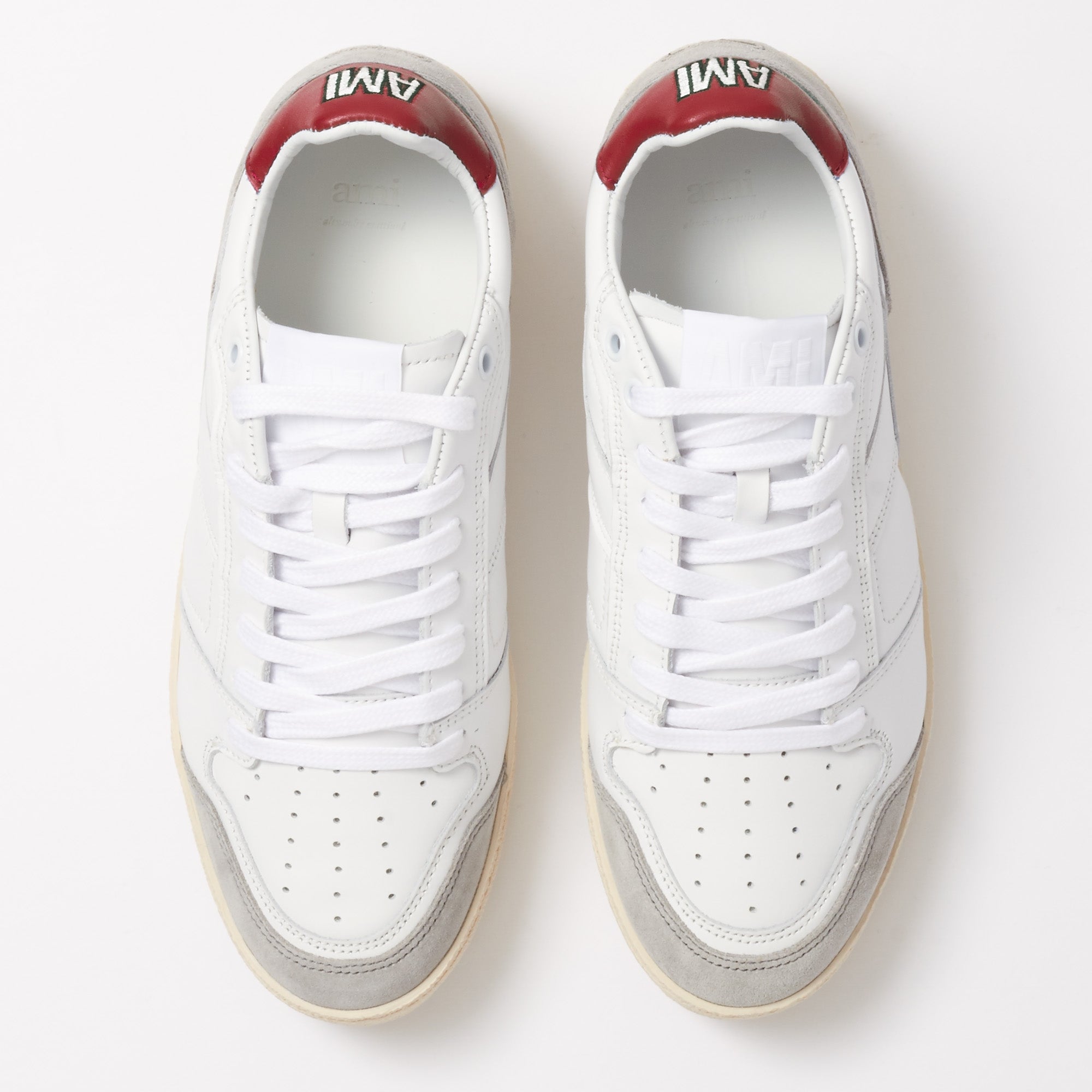 AMI Rouge White Thin Low Trainers