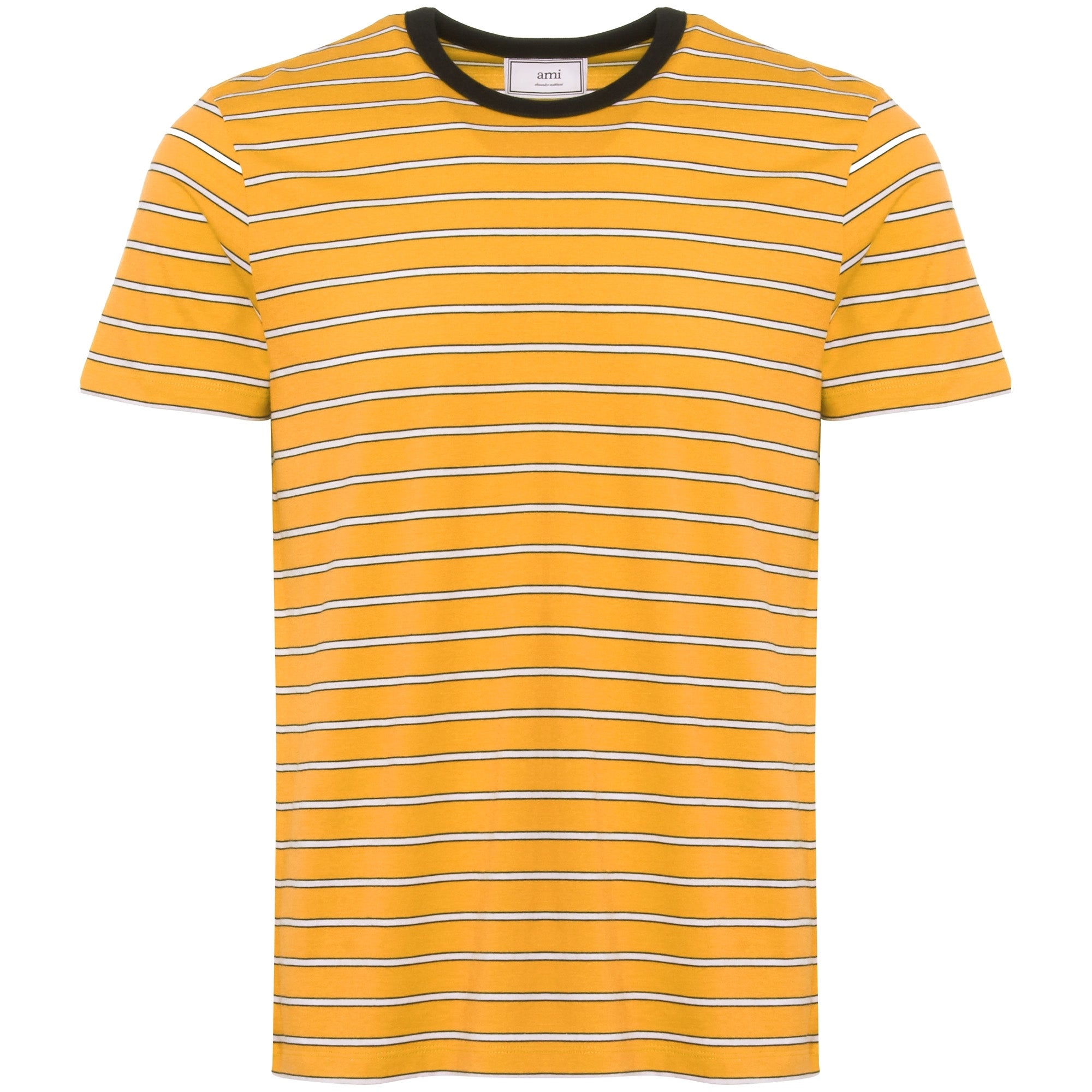 AMI Striped Short Sleeves T-Shirt - Jaune