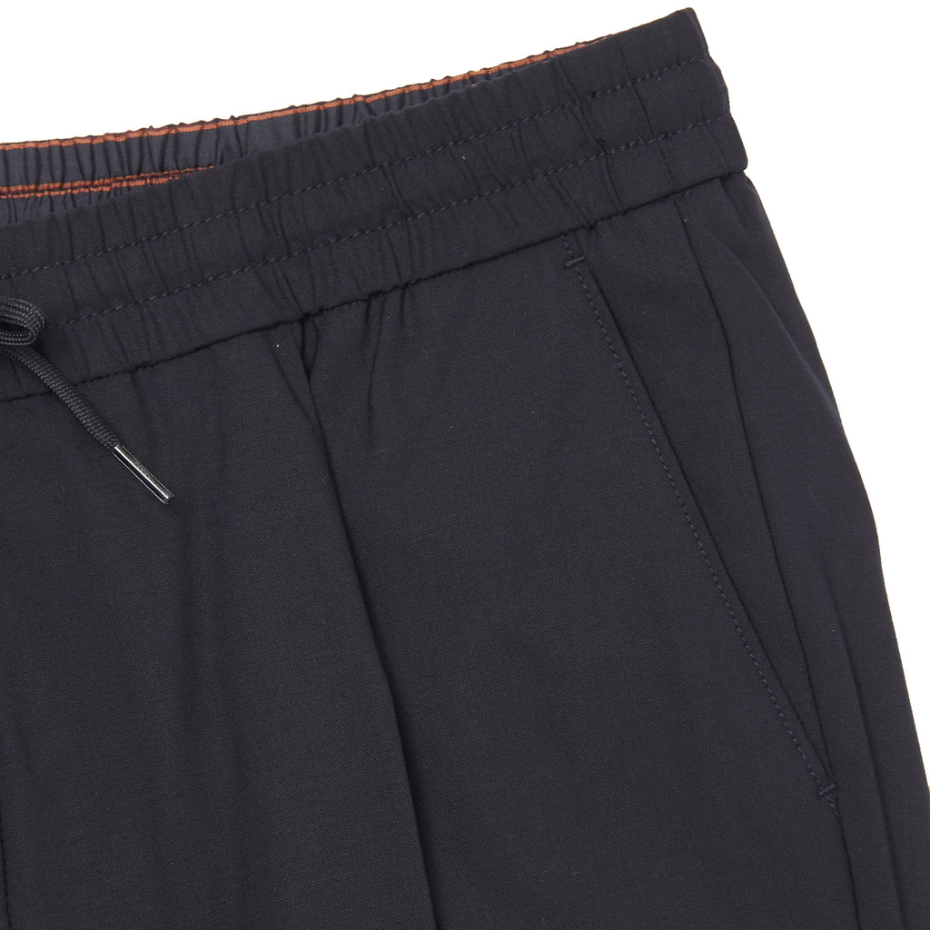 Emporio Armani Navy Stretch Wool Trousers