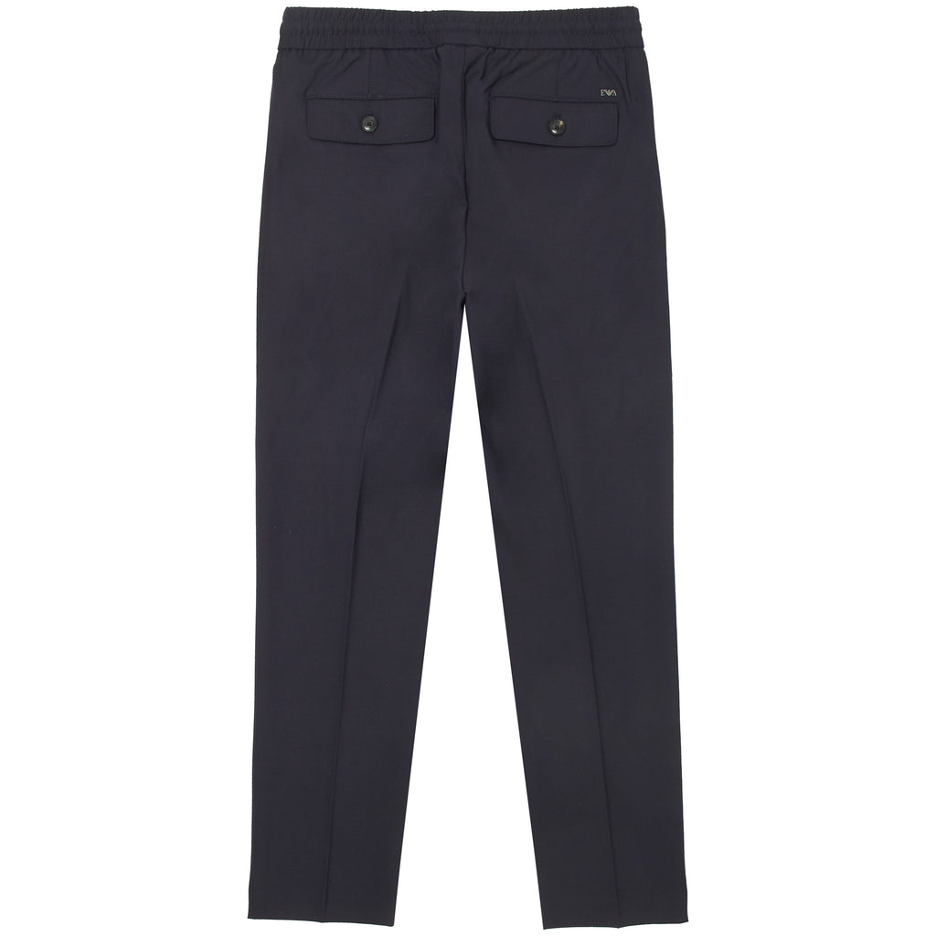 Emporio Armani Navy Stretch Wool Trousers