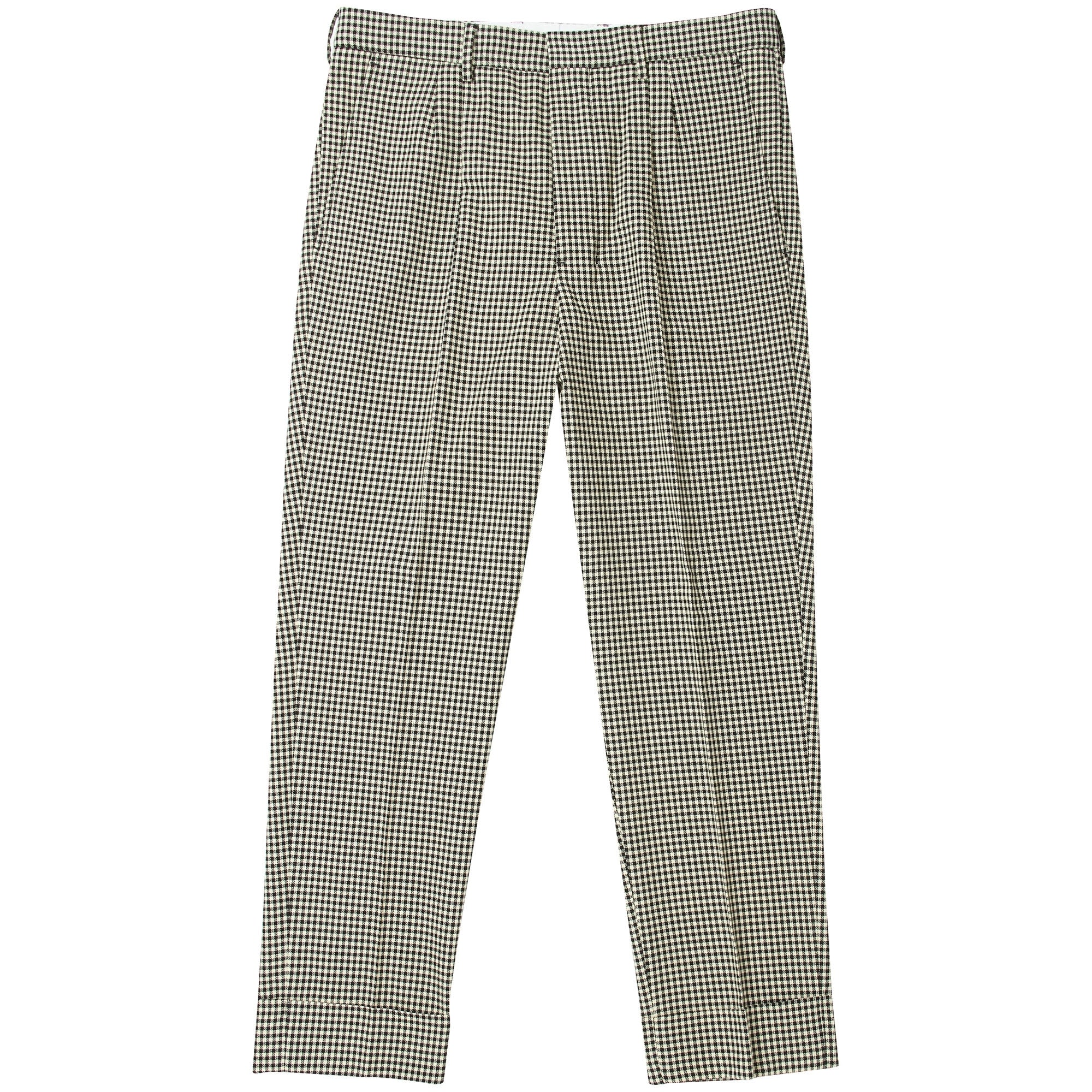 AMI Houndstooth Pleated Carrot Fit Trousers