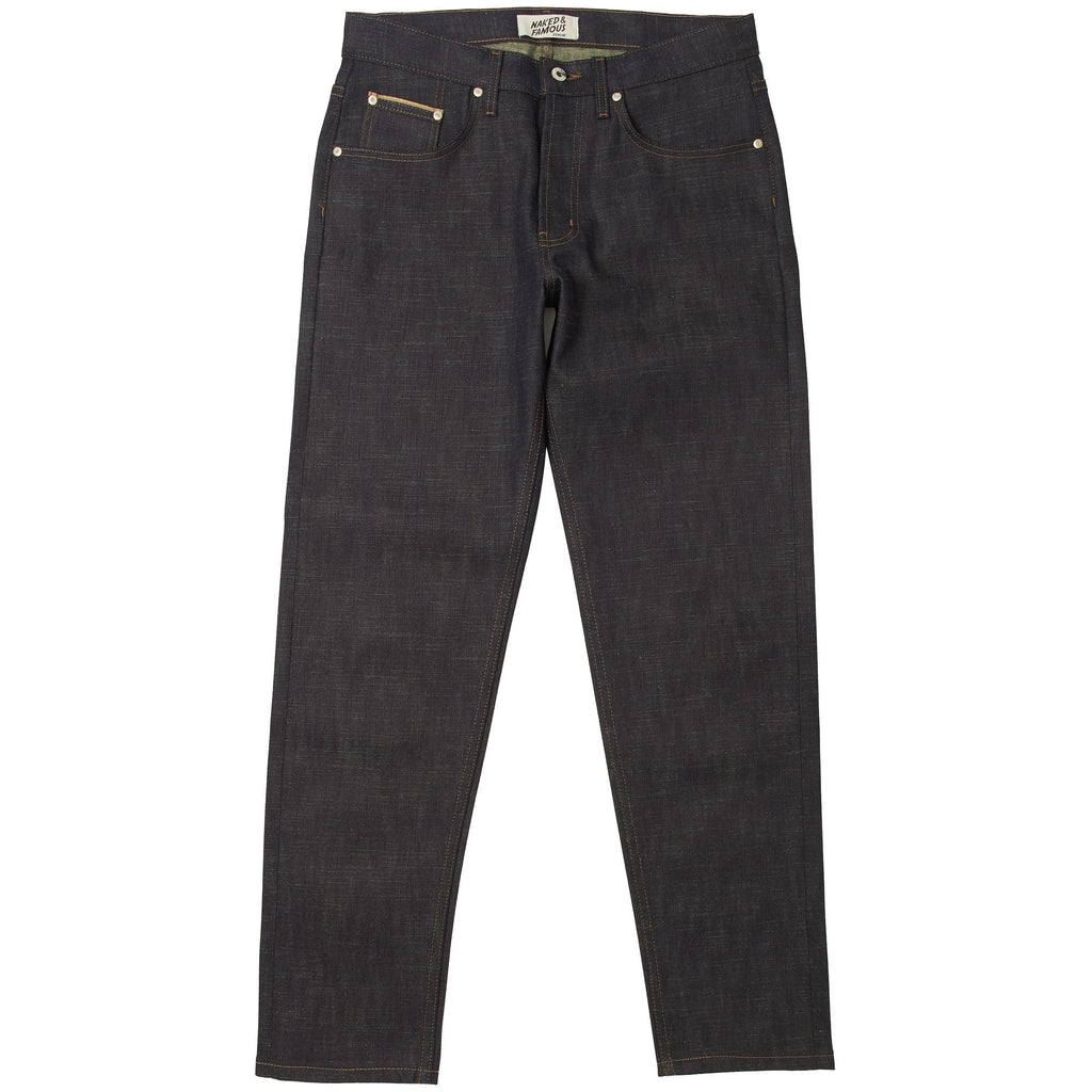 Naked and Famous Denim Indigo Slub Stretch Easy Guy Selvedge Denim Jeans