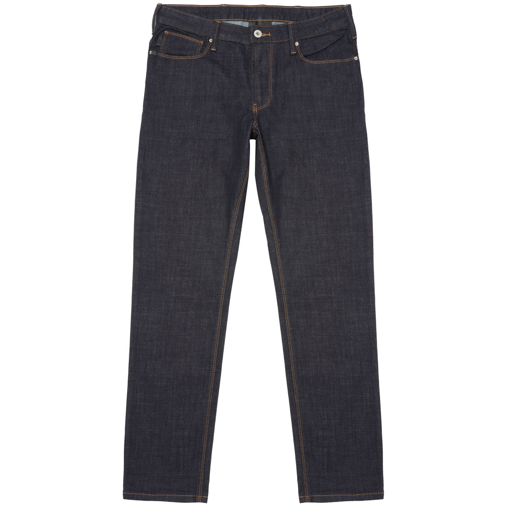 Emporio Armani Dark Blue Tobacco Stitch J06 Slim-Fit Jeans
