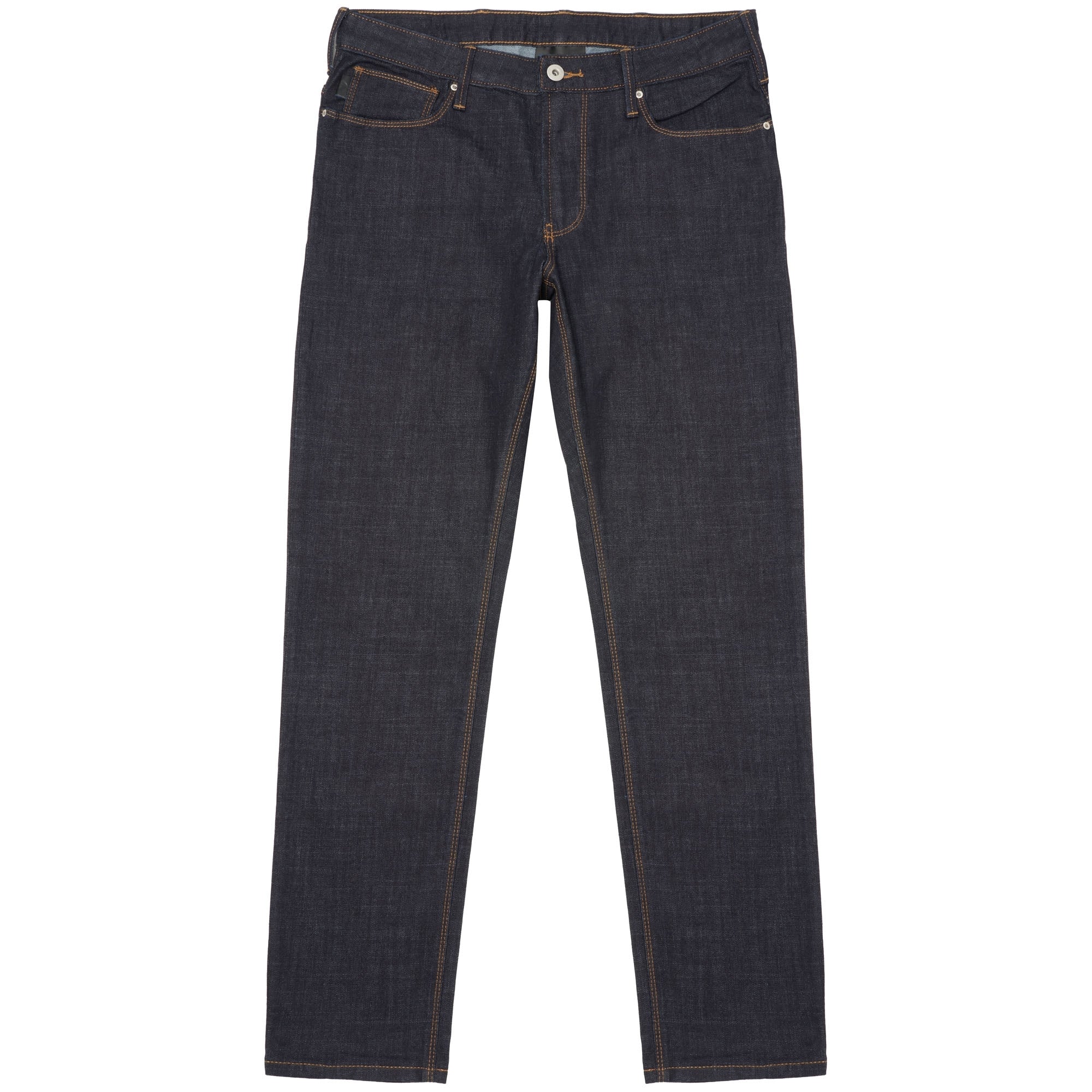 Emporio Armani Dark Blue Tobacco Stitch J06 Slim-Fit Jeans