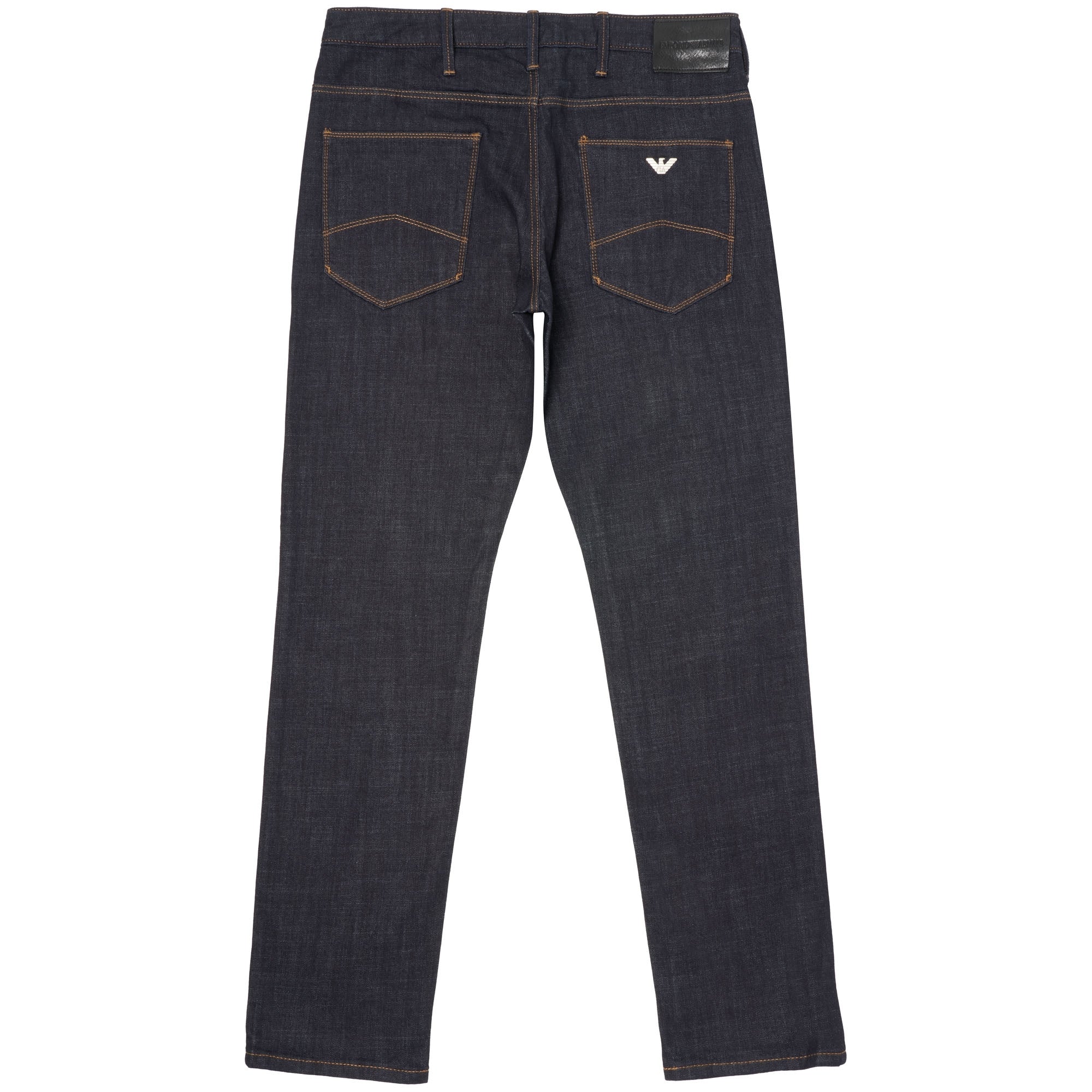 Emporio Armani Dark Blue Tobacco Stitch J06 Slim-Fit Jeans