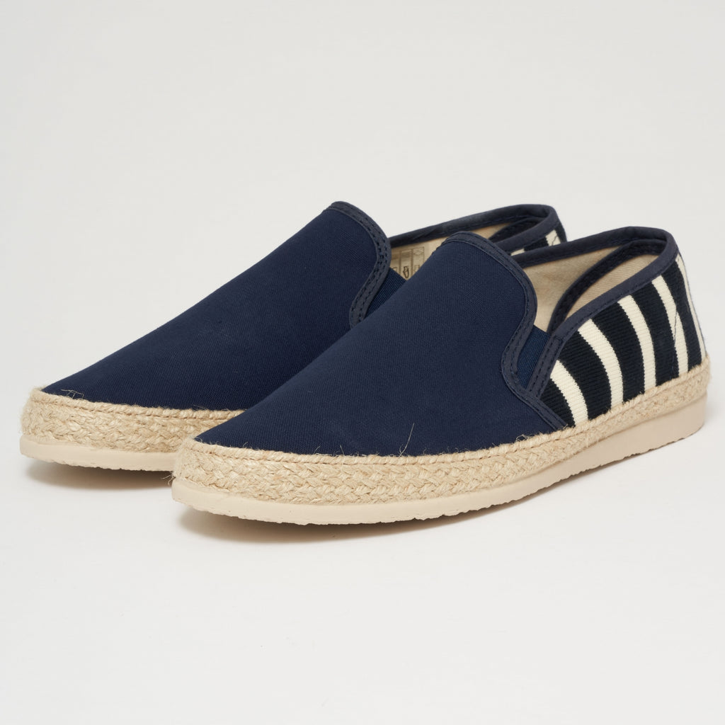 Armor Lux Striped Canvas Espadrilles - Navy & Natural