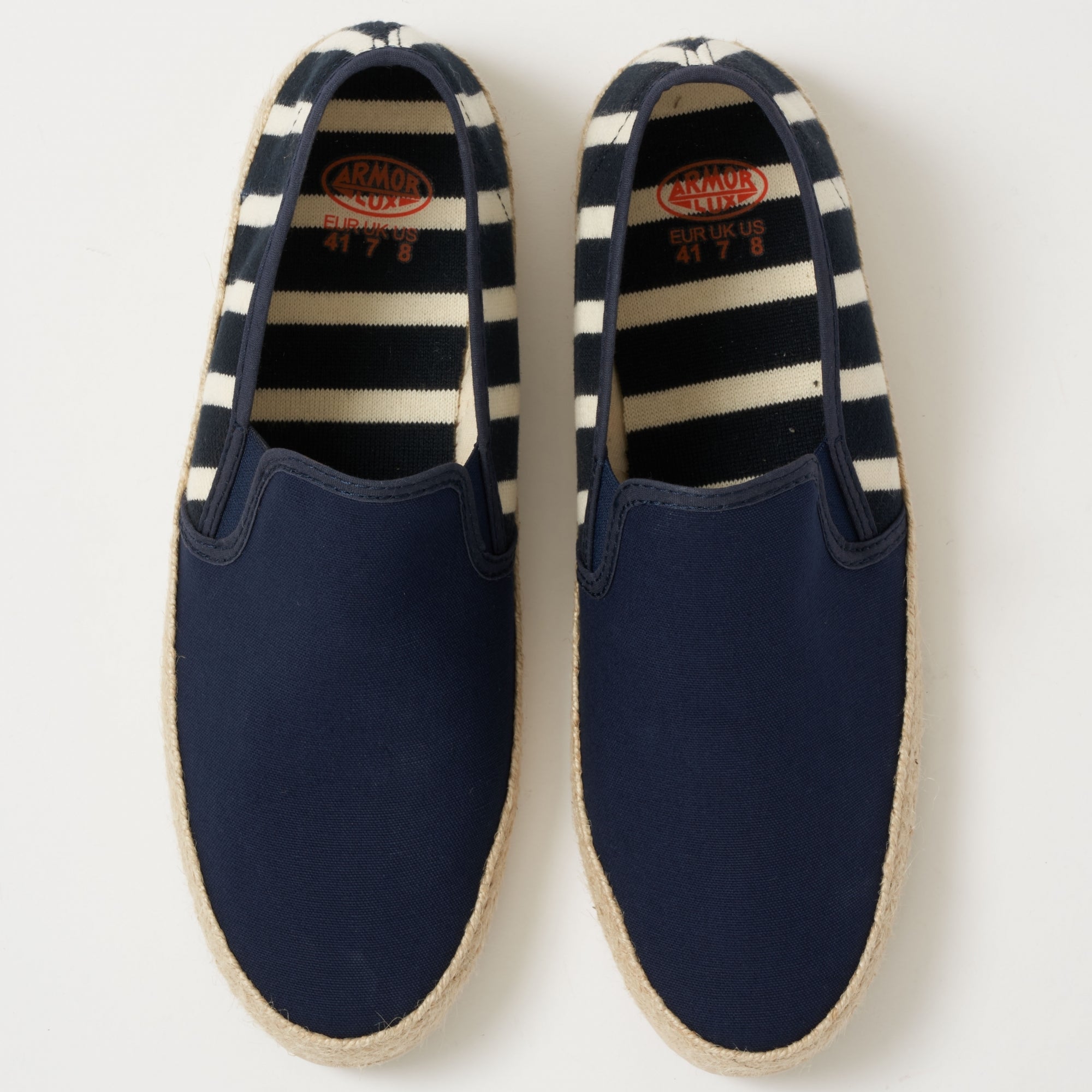 Armor Lux Striped Canvas Espadrilles - Navy & Natural