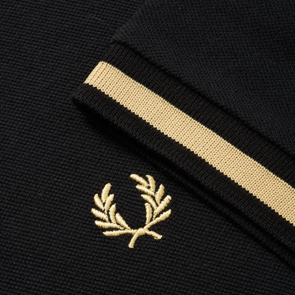 Fred Perry Reissues M2 Single Tipped Polo - Black/Champagne
