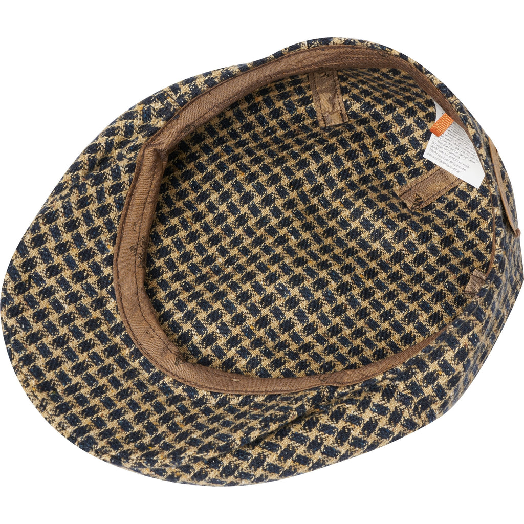 Stetson Hats Linen Flat Cap-Houndstooth
